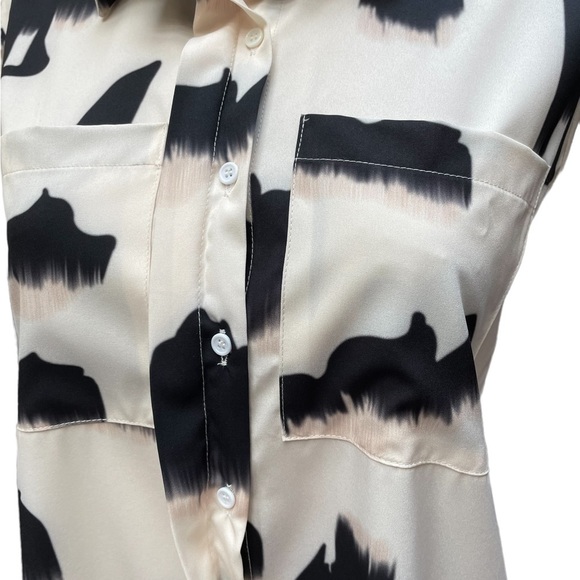 Shein Cream ling sleeve lightweight button down blouse size XS - Picture 8 of 12